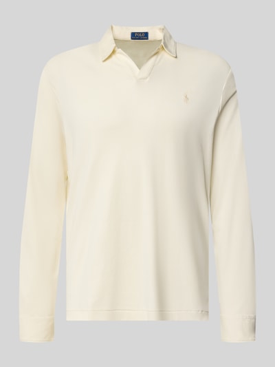 Produktfoto, slim fit poloshirt uit puur katoen van Polo Ralph Lauren, Heren poloshirt, crème, zachte textuur