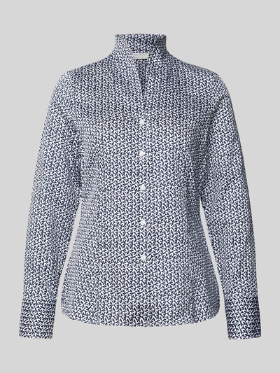 ETERNA Slim fit overhemdblouse met opstaande kraag Marineblauw - 2