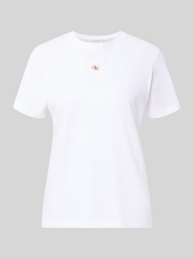 Calvin Klein Jeans Regular Fit T-Shirt aus reiner Baumwolle Weiss 1