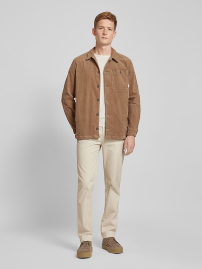 Lindbergh Relaxed fit overshirt met opgestikte borstzak Zand - 1