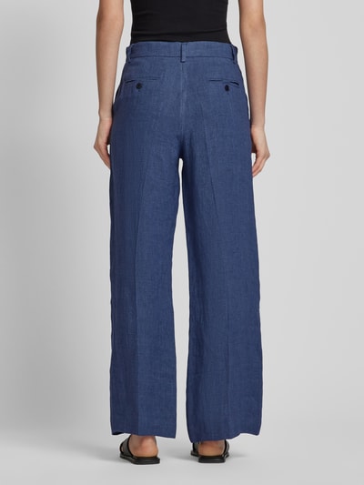 Weekend Max Mara Regular Fit Leinenhose mit weitem Bein Modell 'MALIZIA' Marine 5