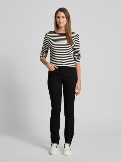 Raphaela By Brax Straight Leg Jeans mit Ziernähten Modell 'Laura' Black 1