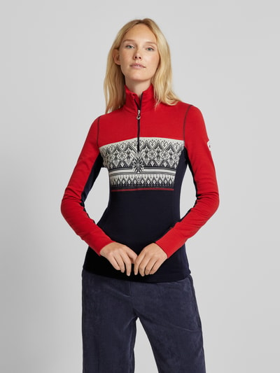 Dale of Norway Gebreide pullover met binnenstebuitennaden, model 'MORITZ' Rood - 4