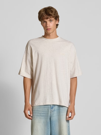 REVIEW Oversized T-shirt met ronde hals Ecru gemêleerd - 4