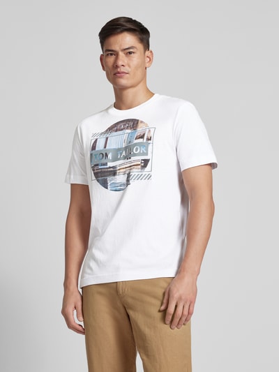 Tom Tailor T-Shirt mit Label-Print Weiss 4