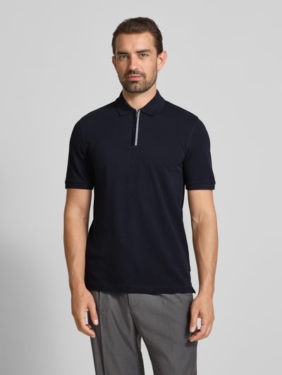 bugatti Regular Fit Poloshirt mit Reißverschluss Marine 4