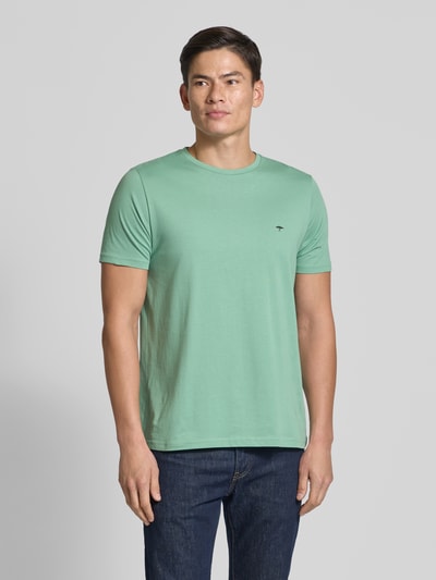 Fynch-Hatton T-shirt met labelstitching Lichtgroen - 4