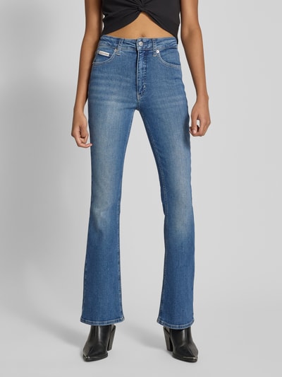 Calvin Klein Jeans Jeansy z poszerzaną nogawką o kroju skinny fit z 5 kieszeniami Jeansowy niebieski 4