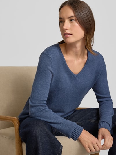 Vila Bluzka z długim rękawem o kroju regular fit z mieszanki wiskozy model ‘Viril’ Szaroniebieski 3