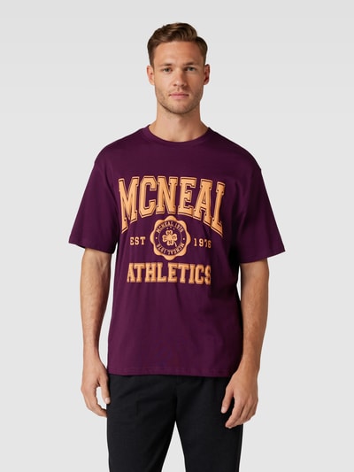 MCNEAL T-shirt z detalami z logo Oberżynowy 4