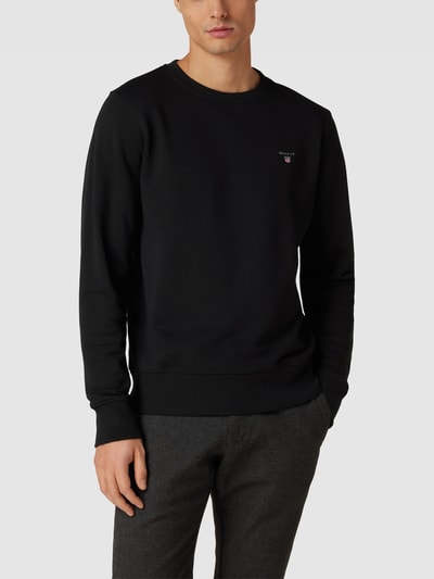 Gant Sweatshirt mit Label-Stitching Black 4