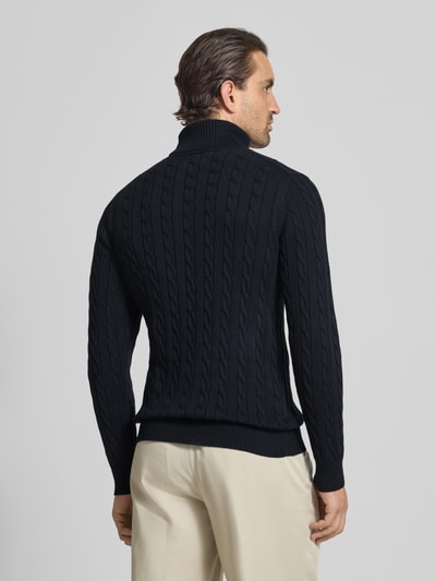 Gant Gebreide pullover met ribboorden Marineblauw - 5