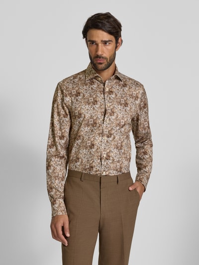 OLYMP SIGNATURE SLIM FIT Slim fit zakelijk overhemd met kentkraag, model 'Savio' Beige - 4
