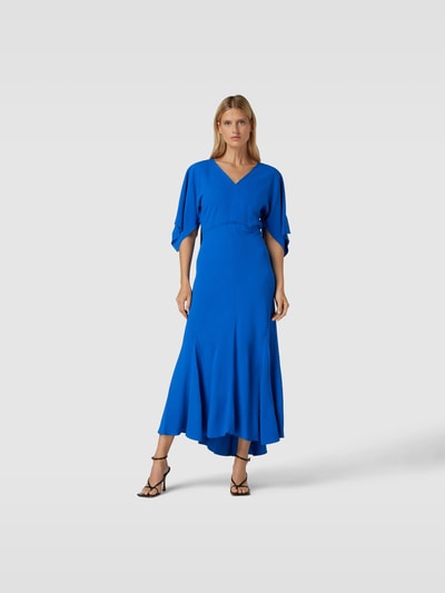 Victoria Beckham Maxikleid mit Volantärmeln Blau 4