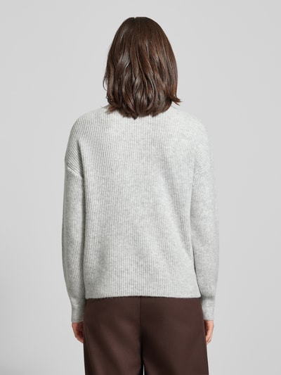 Vila Sweter z dzianiny z okrągłym dekoltem model ‘KACHEL’ Jasnoszary 5