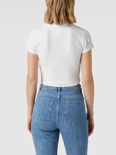 Tommy Jeans Kort T-shirt met vetersluiting Offwhite - 5