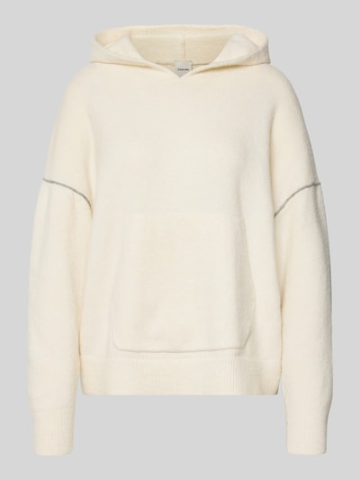 Calvin Klein Underwear Oversized hoodie in gebreide look, model 'Plush' Offwhite - 1