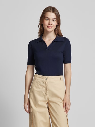 Weekend Max Mara Strickshirt mit V-Ausschnitt Modell 'RONCOLO' Marine 4