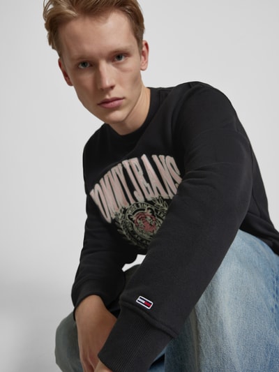 Tommy Jeans Oversized Sweatshirt aus reiner Baumwolle Modell 'VARSITY TIGER' Black 3