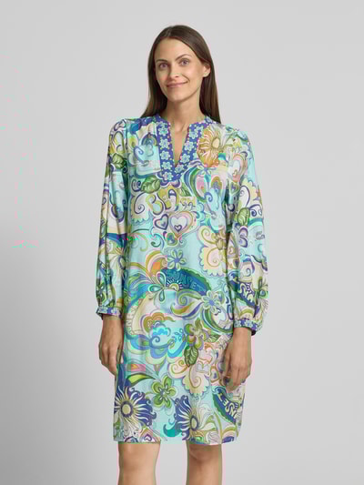 Emily Van den Bergh Knielanges Kleid mit Tunikakragen Blau 4