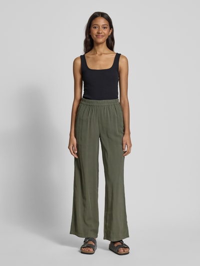 Only Weite Hose aus Viskose-Mix Modell 'ARIS LIFE' Khaki 1