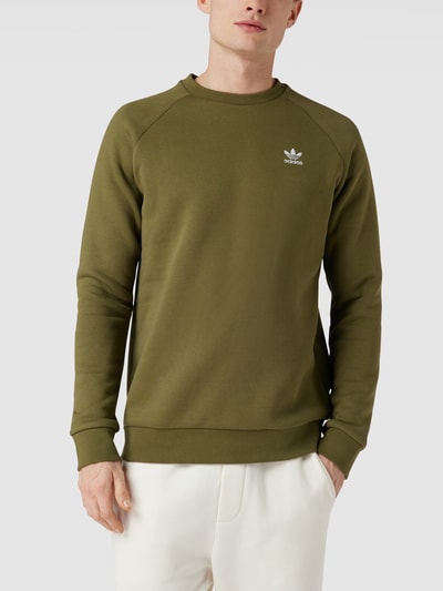 adidas Originals Sweatshirt mit Label-Stitching Oliv 4