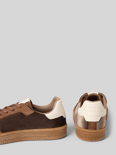 Produktfoto, Low Top Sneaker aus Leder-Mix von Tamaris, mehrfarbig, abgerundete Spitze, flache Sohle, Samt- und Veloursleder-Struktur