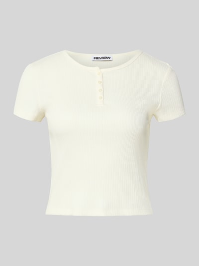 Review T-shirt z okrągłym dekoltem Biały 2