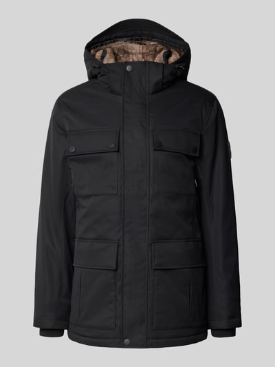 Tom Tailor Parka o kroju regular fit z podszewką kaptura ze sztucznego futra Czarny 2