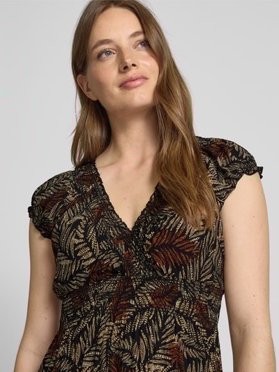 Apricot Maxikleid aus Viskose mit V-Ausschnitt Black 3