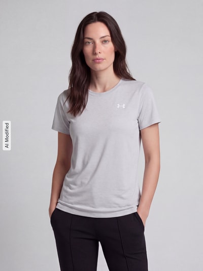 Under Armour Loose Fit Sport-T-Shirt mit Logo-Print Hellgrau 4
