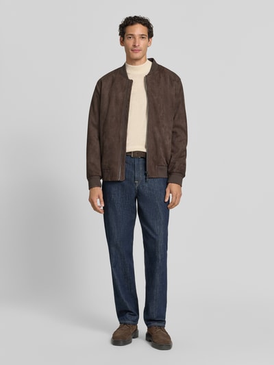 Christian Berg Men Regular Fit Turtleneck aus Woll-Mix Ecru Melange 1