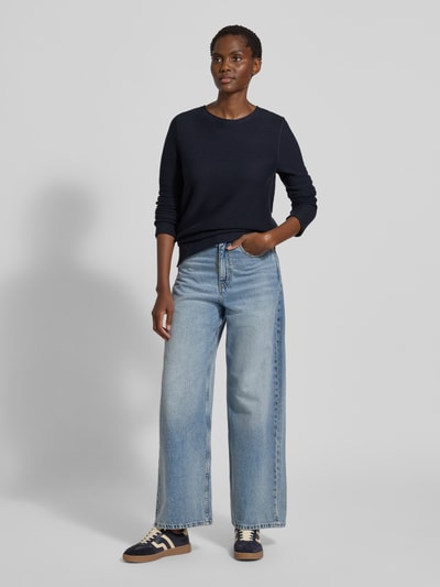 Tom Tailor Sweter o kroju regular fit z czystej bawełny Granatowy 1