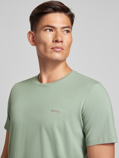 BOSS T-shirt met labelstitching, model 'MIX&MATCH' Groen - 3