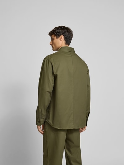 MAISON KITSUNE Hemdjacke mit Knopfleiste Khaki 1