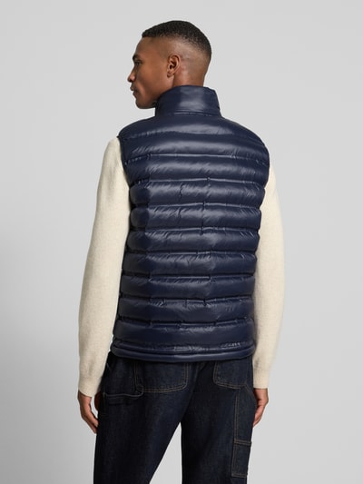 Blauer Usa Steppweste mit Stehkragen und Zweiwege-Reißverschluss Marine 5