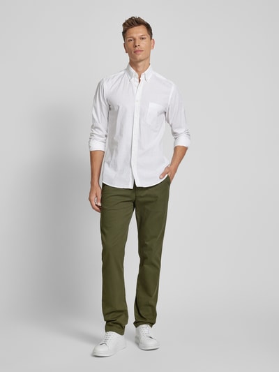 Tommy Hilfiger Chino met achterzakken, model 'DENTON' Olijfgroen - 1