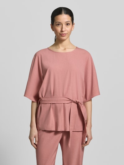 MOS MOSH Relaxed fit blouse van viscosemix Model 'Rikas' Lichtrood gemêleerd - 4
