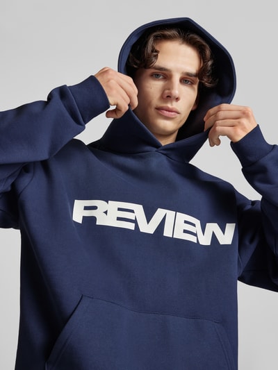 REVIEW Hoodie mit Kapuze Rauchblau 3