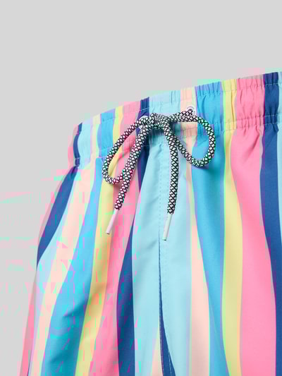 BOARDIES Badehose mit Streifenmuster Modell 'Cake Stripe' Pink 2