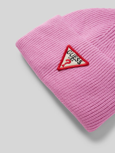 Guess Beanie mit Label-Stitching Pink 2