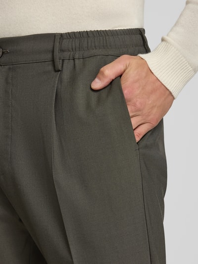CRUNA Pantalon met bandplooien Kaki - 3