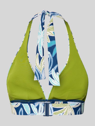 Marc O'Polo Bikinitop met halter model 'BOHEMIAN LEAF TRIANGLE' Blauw - 3