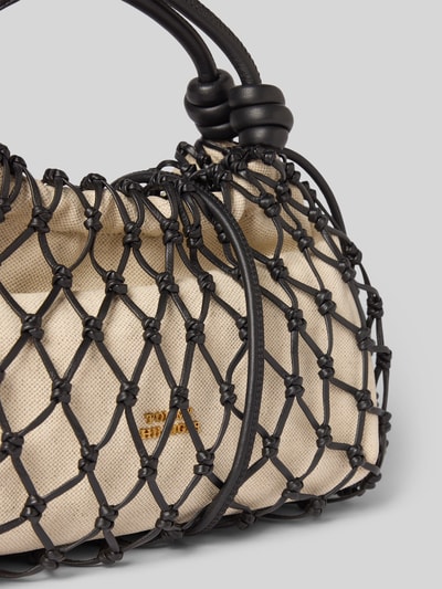 Tommy Hilfiger Torba z rączką z prawdziwej skóry owczej model 'SOFT L MED CROSSOVER MACRAME' Czarny 3