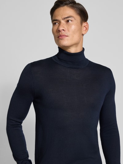 Christian Berg Men Pullover aus Merino-Mix mit Rollkragen Marine 3
