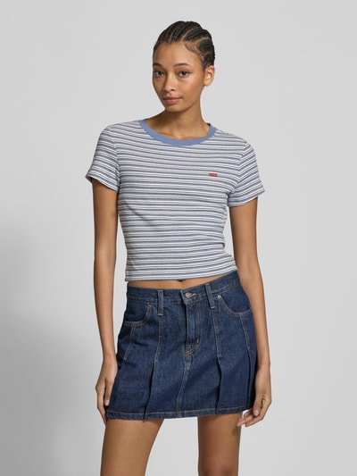 Levi's® T-shirt met labelprint Rookblauw - 4