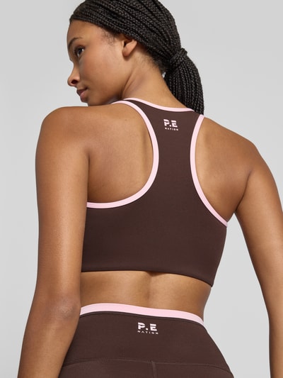P.E Nation Sport-BH mit Label-Print Modell 'STELLAR' Dunkelbraun 3