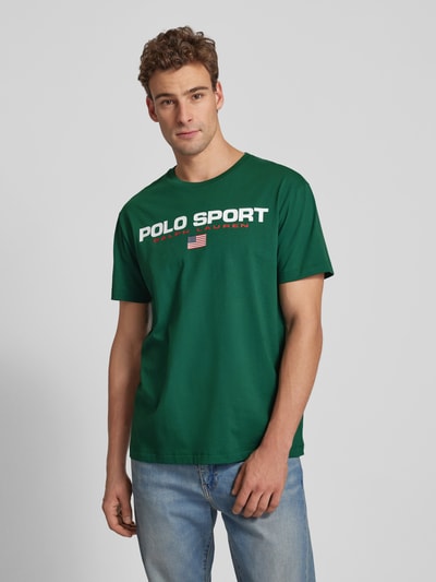 Polo Sport T-shirt z nadrukiem z logo Zielony 4