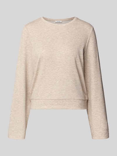 Produktfoto, Relaxed Fit Pullover mit Viskose-Anteil Modell 'Samike' von OPUS in Beige, elastischer Material-Mix, Rundhalsausschnitt, elastischer Bund.