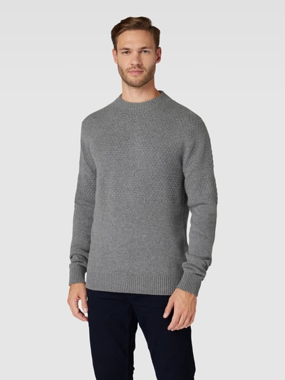 SELECTED HOMME Strickpullover mit Rundhalsausschnitt Modell 'SKIPPER' Mittelgrau 4